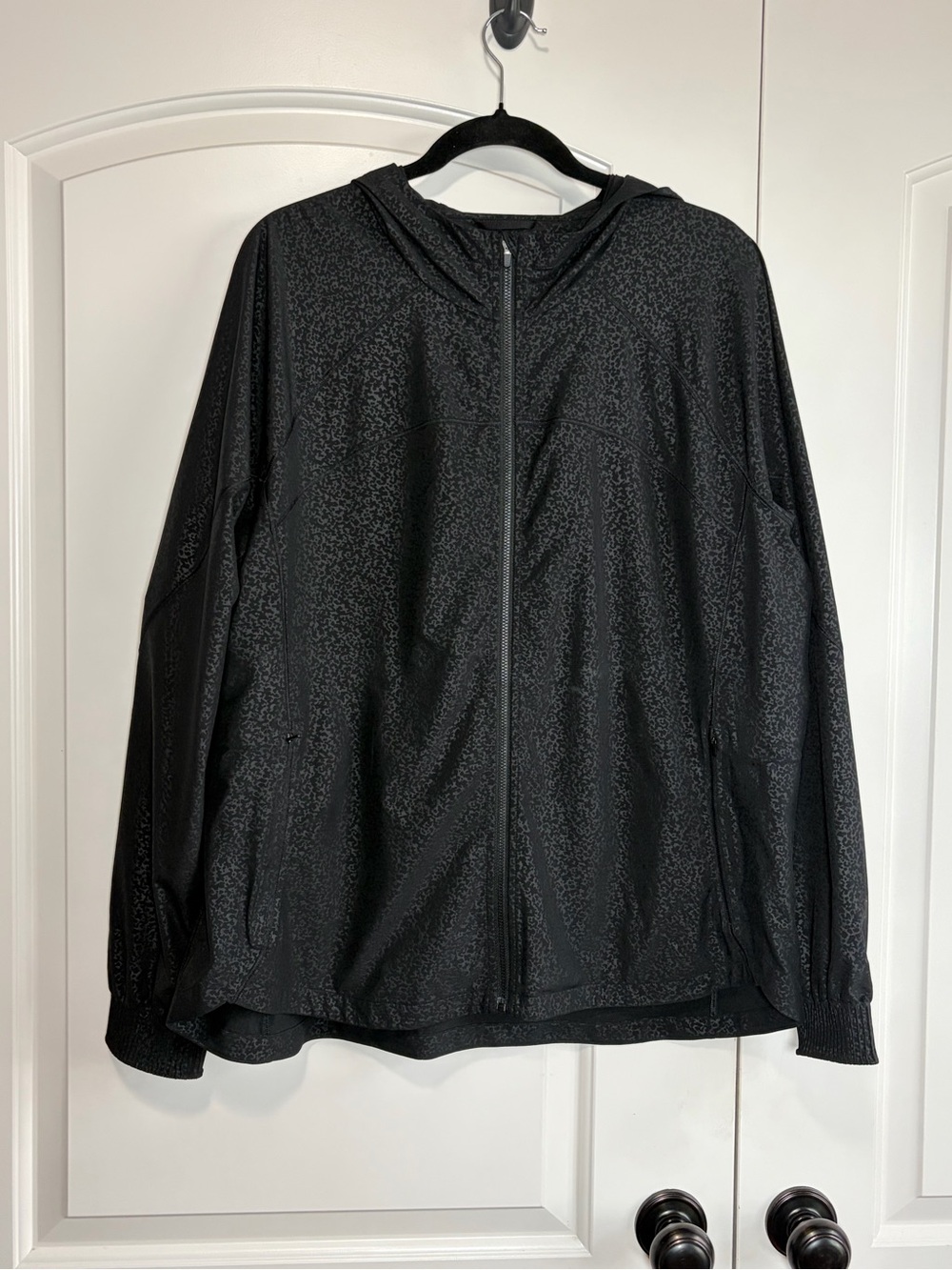 ATHLETA Running Free Printed Jacket Black Cosmos Hooded Running XL - Picture 6 of 15